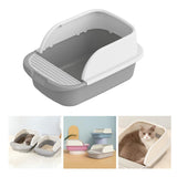 Cat Litter Box Toilet Portable Large Space Anti Splashing Semi Closed Tray Gray52cmx36cmx21.5cm - Aladdin Shoppers