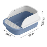 Cat Litter Box Toilet Portable Large Space Anti Splashing Semi Closed Tray Blue52cmx36cmx21.5cm - Aladdin Shoppers