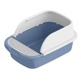 Cat Litter Box Toilet Portable Large Space Anti Splashing Semi Closed Tray Blue52cmx36cmx21.5cm - Aladdin Shoppers