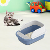 Cat Litter Box Toilet Portable Large Space Anti Splashing Semi Closed Tray Blue52cmx36cmx21.5cm - Aladdin Shoppers
