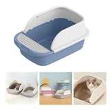 Cat Litter Box Toilet Portable Large Space Anti Splashing Semi Closed Tray Blue52cmx36cmx21.5cm - Aladdin Shoppers
