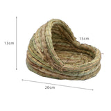 Hand Woven Rabbit Grass House Bed Hut Straw Hamster Nest for Bunny Mice 20cmx13cm - Aladdin Shoppers