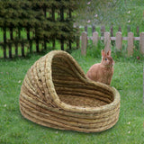 Hand Woven Rabbit Grass House Bed Hut Straw Hamster Nest for Bunny Mice 20cmx13cm - Aladdin Shoppers