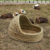Hand Woven Rabbit Grass House Bed Hut Straw Hamster Nest for Bunny Mice 20cmx13cm - Aladdin Shoppers