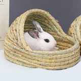 Hand Woven Rabbit Grass House Bed Hut Straw Hamster Nest for Bunny Mice 20cmx13cm - Aladdin Shoppers