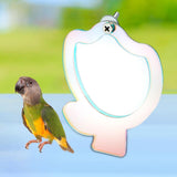 Bird Perch Stand with Mirror Desktop Wooden Portable for Macaws Lovebirds Flower - Aladdin Shoppers