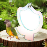 Bird Perch Stand with Mirror Desktop Wooden Portable for Macaws Lovebirds Flower - Aladdin Shoppers