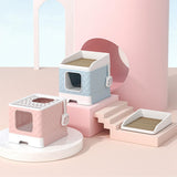Cat Litter Box and Cat Accessories Large Capacity for Small and Large Cats Pink - Aladdin Shoppers