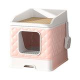 Cat Litter Box and Cat Accessories Large Capacity for Small and Large Cats Pink - Aladdin Shoppers