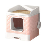 Cat Litter Box and Cat Accessories Large Capacity for Small and Large Cats Pink - Aladdin Shoppers