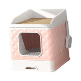 Cat Litter Box and Cat Accessories Large Capacity for Small and Large Cats Pink - Aladdin Shoppers