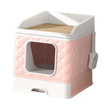 Cat Litter Box and Cat Accessories Large Capacity for Small and Large Cats Pink - Aladdin Shoppers