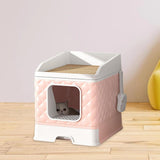 Cat Litter Box and Cat Accessories Large Capacity for Small and Large Cats Pink - Aladdin Shoppers