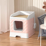 Cat Litter Box and Cat Accessories Large Capacity for Small and Large Cats Pink - Aladdin Shoppers