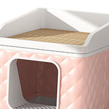Cat Litter Box and Cat Accessories Large Capacity for Small and Large Cats Pink - Aladdin Shoppers