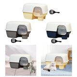 Hooded Enclosed Cat Litter Box Large Capacity High Side with Shovel Portable Yellow - Aladdin Shoppers