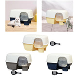 Hooded Enclosed Cat Litter Box Large Capacity High Side with Shovel Portable Yellow - Aladdin Shoppers
