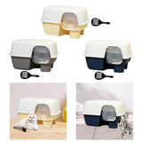 Hooded Enclosed Cat Litter Box Large Capacity High Side with Shovel Portable Yellow - Aladdin Shoppers