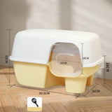 Hooded Enclosed Cat Litter Box Large Capacity High Side with Shovel Portable Yellow - Aladdin Shoppers