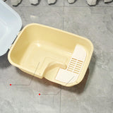 Hooded Enclosed Cat Litter Box Large Capacity High Side with Shovel Portable Yellow - Aladdin Shoppers