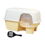 Hooded Enclosed Cat Litter Box Large Capacity High Side with Shovel Portable Yellow - Aladdin Shoppers