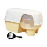 Hooded Enclosed Cat Litter Box Large Capacity High Side with Shovel Portable Yellow - Aladdin Shoppers