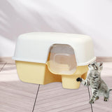 Hooded Enclosed Cat Litter Box Large Capacity High Side with Shovel Portable Yellow - Aladdin Shoppers