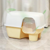 Hooded Enclosed Cat Litter Box Large Capacity High Side with Shovel Portable Yellow - Aladdin Shoppers