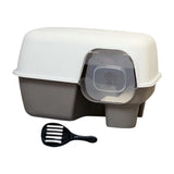 Hooded Enclosed Cat Litter Box Large Capacity High Side with Shovel Portable Gray - Aladdin Shoppers
