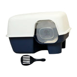 Hooded Enclosed Cat Litter Box Large Capacity High Side with Shovel Portable Blue - Aladdin Shoppers