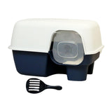 Hooded Enclosed Cat Litter Box Large Capacity High Side with Shovel Portable Blue - Aladdin Shoppers