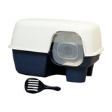 Hooded Enclosed Cat Litter Box Large Capacity High Side with Shovel Portable Blue - Aladdin Shoppers