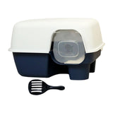 Hooded Enclosed Cat Litter Box Large Capacity High Side with Shovel Portable Blue - Aladdin Shoppers