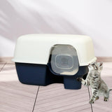 Hooded Enclosed Cat Litter Box Large Capacity High Side with Shovel Portable Blue - Aladdin Shoppers