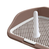 Portable Mesh Dog Training Toilet Litter Box Small Dog Urinal with Fence Brown - Aladdin Shoppers