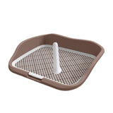 Portable Mesh Dog Training Toilet Litter Box Small Dog Urinal with Fence Brown - Aladdin Shoppers
