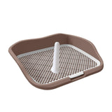 Portable Mesh Dog Training Toilet Litter Box Small Dog Urinal with Fence Brown - Aladdin Shoppers
