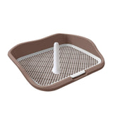 Portable Mesh Dog Training Toilet Litter Box Small Dog Urinal with Fence Brown - Aladdin Shoppers