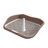 Portable Mesh Dog Training Toilet Litter Box Small Dog Urinal with Fence Brown - Aladdin Shoppers