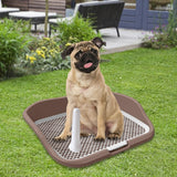 Portable Mesh Dog Training Toilet Litter Box Small Dog Urinal with Fence Brown - Aladdin Shoppers