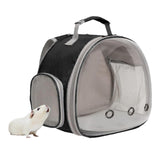 Hamster Carrier Backpack Breathable Multifunction for Hedgehog Bird Rabbit Black - Aladdin Shoppers