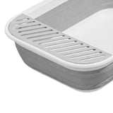 Cat Litter Box Open Top Easily to Clean Kitty Litterbox Large with Scooper Gray - Aladdin Shoppers