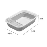 Cat Litter Box Open Top Easily to Clean Kitty Litterbox Large with Scooper Gray - Aladdin Shoppers