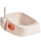 Cat Litter Box Nonstick Bottom High Rim Cat Litter Container with Handle White - Aladdin Shoppers