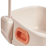 Cat Litter Box Nonstick Bottom High Rim Cat Litter Container with Handle White - Aladdin Shoppers