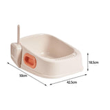 Cat Litter Box Nonstick Bottom High Rim Cat Litter Container with Handle White - Aladdin Shoppers