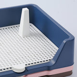 Dog Training Potty Tray Urinal Keep Clean Splashproof Dog Litter Box Lattice Blue - Aladdin Shoppers
