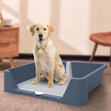 Dog Training Potty Tray Urinal Keep Clean Splashproof Dog Litter Box Lattice Blue - Aladdin Shoppers