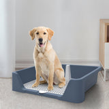 Dog Training Potty Tray Urinal Keep Clean Splashproof Dog Litter Box Lattice Blue - Aladdin Shoppers