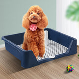 Dog Training Potty Tray Urinal Keep Clean Splashproof Dog Litter Box Lattice Blue - Aladdin Shoppers